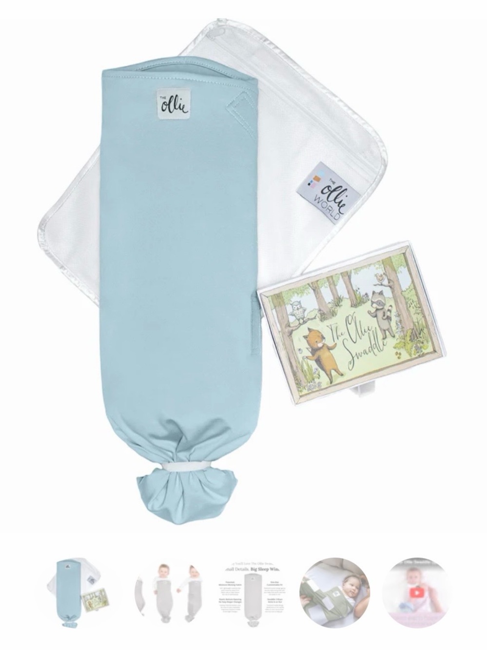 Ollie Light Blue Infant Swaddle